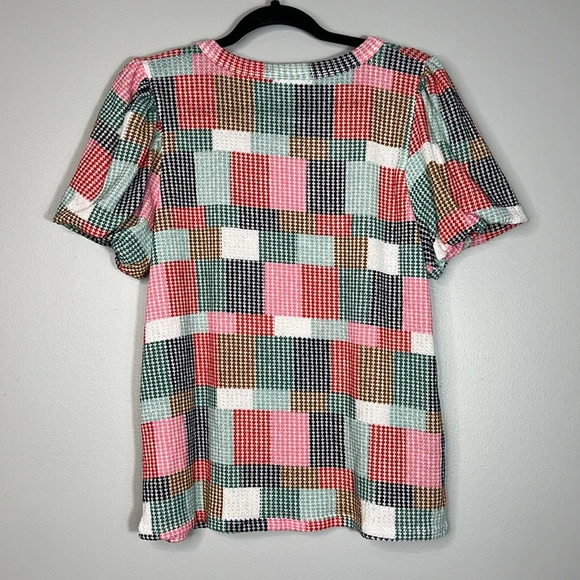 Hayden Los Angeles Patchwork Knit Blouse - Medium - NWT - Picture 6 of 9